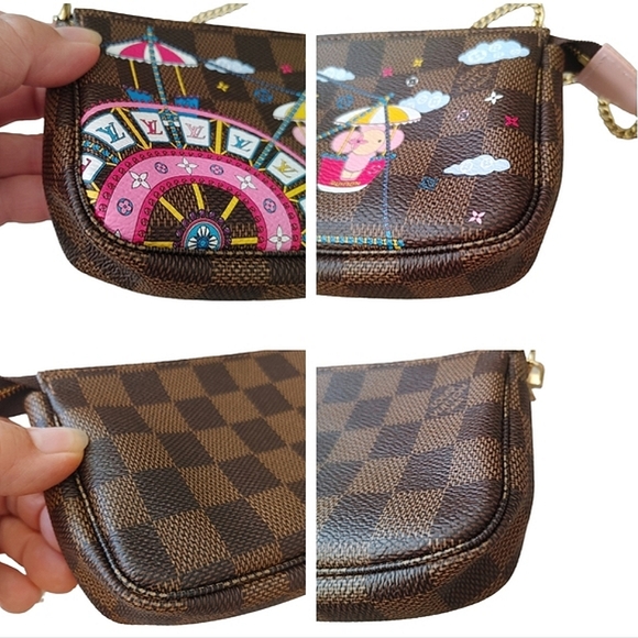 Louis Vuitton Damier Ebene Vivienne Holiday Mini Rose Ballerine - Picture 8 of 15